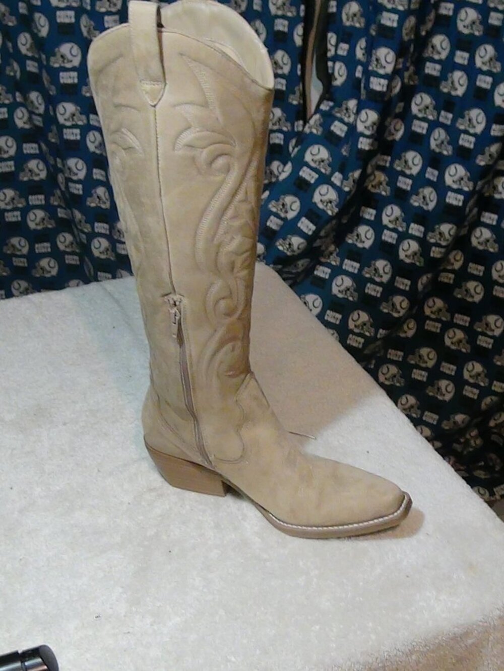 Women’s Kenzie Tall Western Boots Tan 16.5" Memory Foam Insole Size 9 Wild Fable
